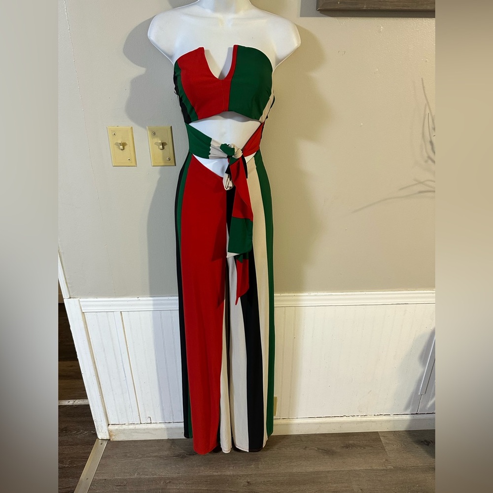 Monaco Multicolor Strapless Jumpsuit